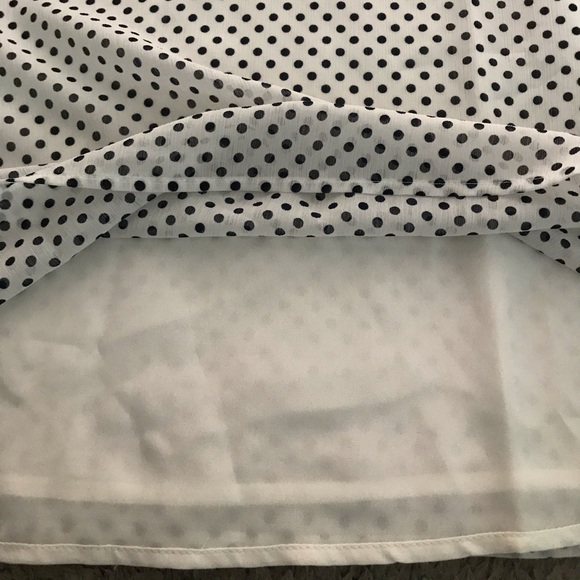 Dot Ruffle Tie-Neck Top - Picture 6 of 7